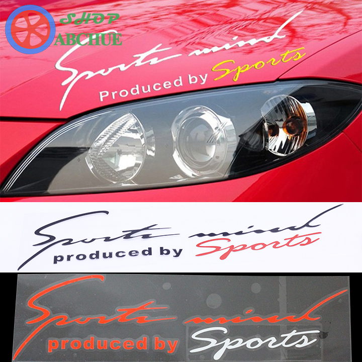 Tem Decal Dán Sport Mind Trang Trí Ô Tô Xe Hơi Kích Thước 32cm