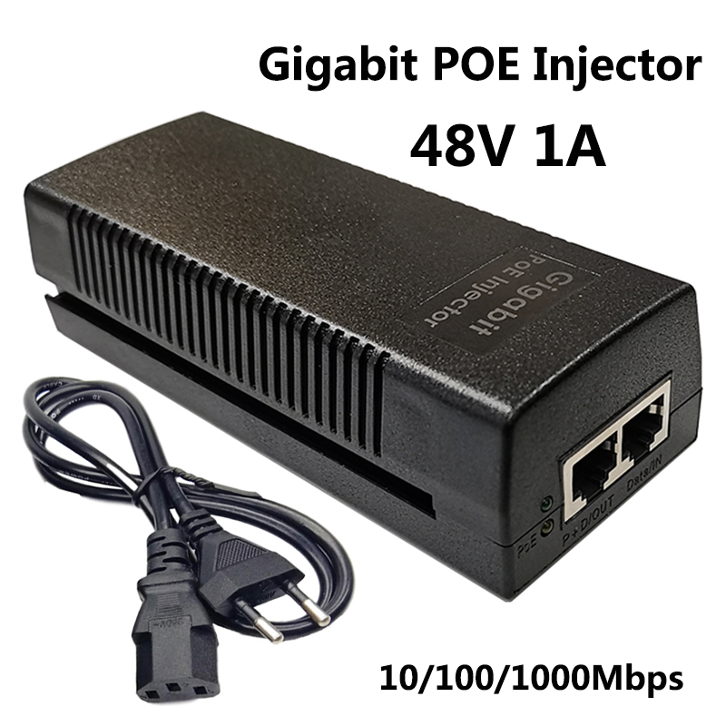 48V 1A Gigabit PoE phun 101001000Mbps cho IP Camera CCTV an ninh giám sát
