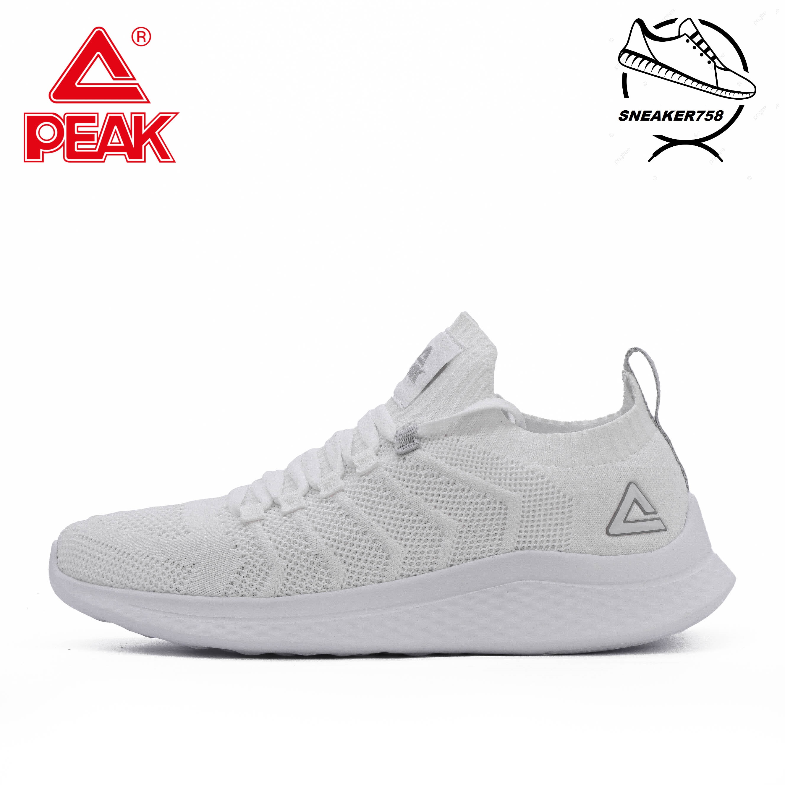 Giày chạy bộ nam/nữ peak running p-motive ew2207h – màu trắng
