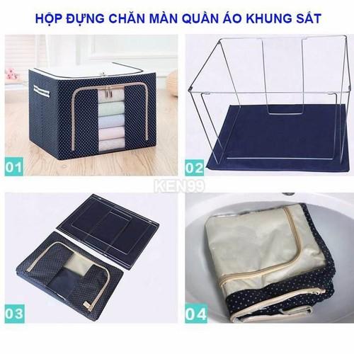 Túi đựng chăn màn, quần áo khung sắt tiện dụng