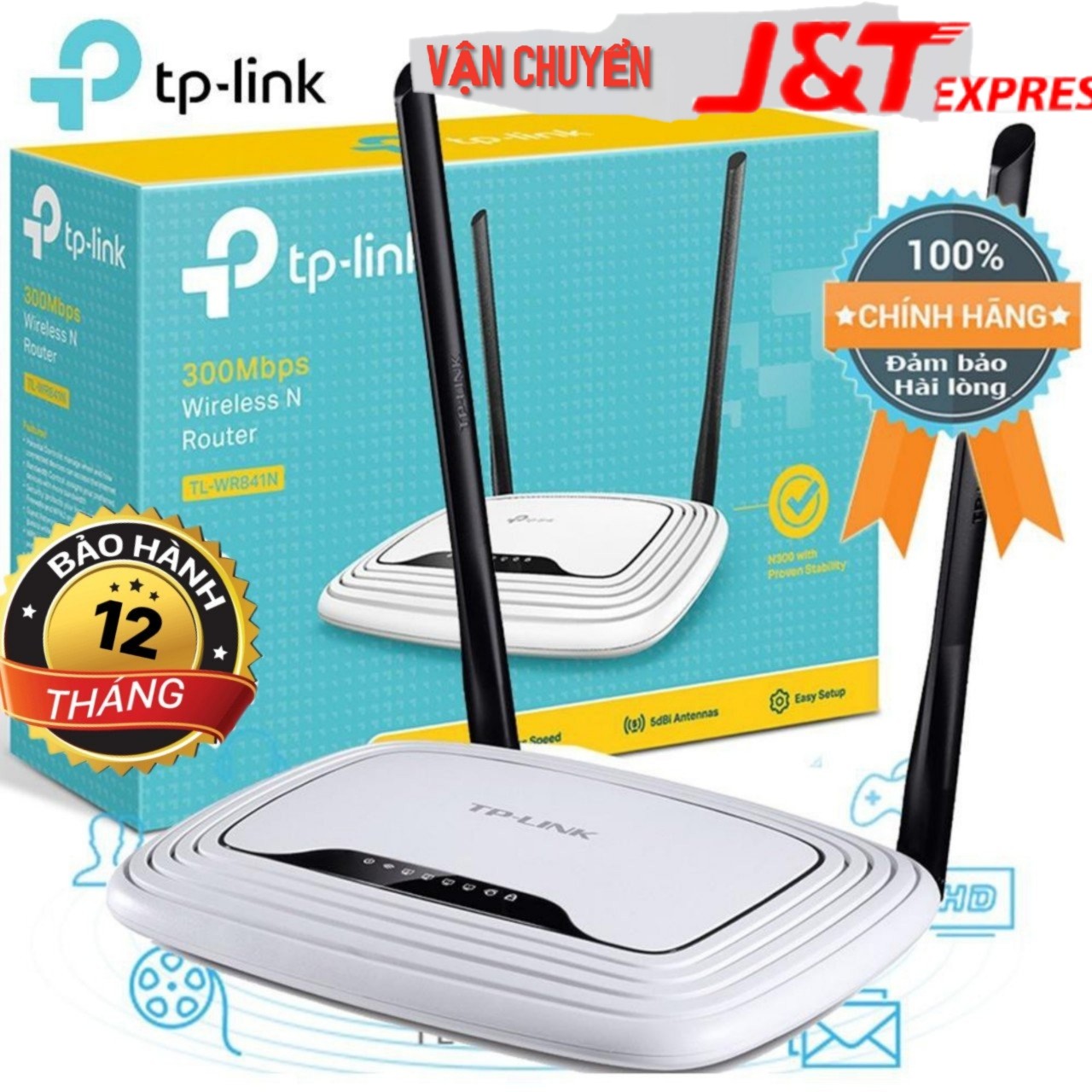 bộ phát wifi tp link 2 RÂU TP-Link TL-WR841N- HÀNG MỚI 100% , NGUYÊN SEAL - TỐC CAO 300 Mbps - BẢO HÀNH 12 THÁNG
