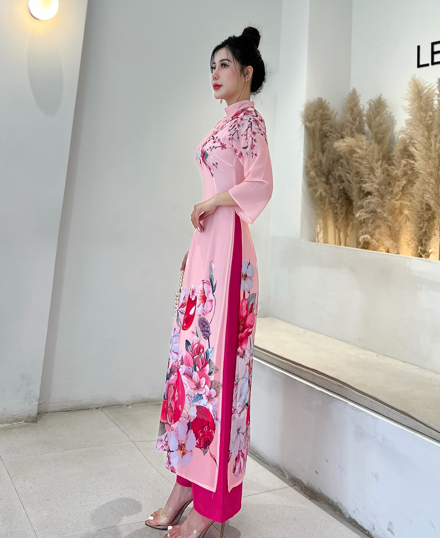 [hcm]Áo Dài In 3d Vol 4 Tà Cao Cấp Ad029 Big Size Lady Fashion Khánh Linh Style Giá Sỉ Giá