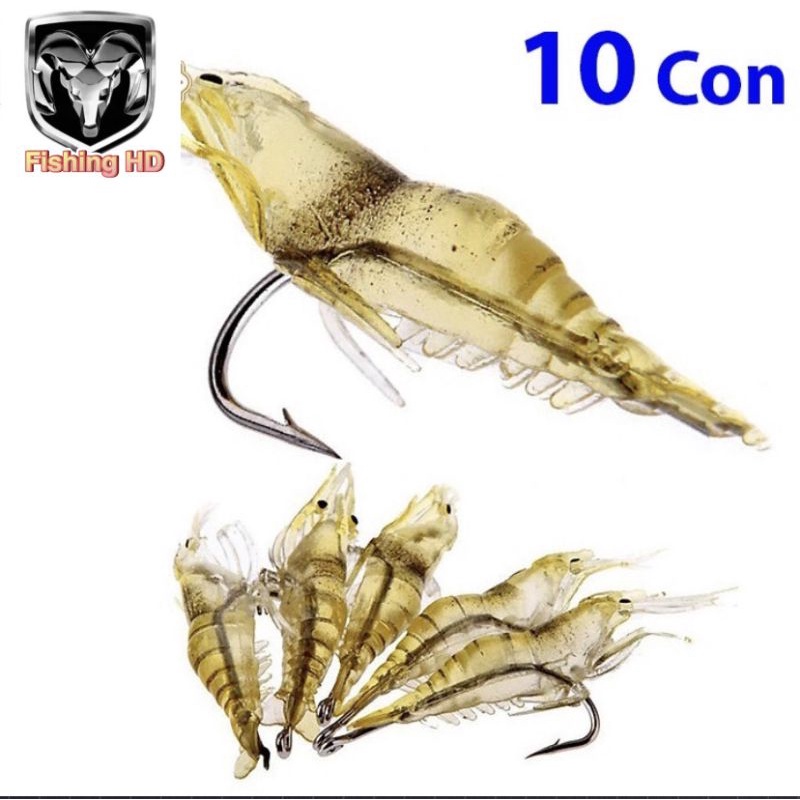 Mồi câu cá tôm giả kèm lưỡi siêu bén mồi câu cá siêu nhạy mg8