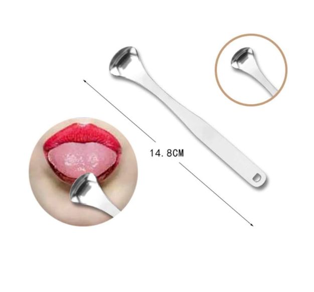 Dụng cụ cạo lưỡi bằng thép không gỉ 304 - Bộ dụng cụ nha khoa - Bộ dụng cụ làm sạch răng miệng#CL3