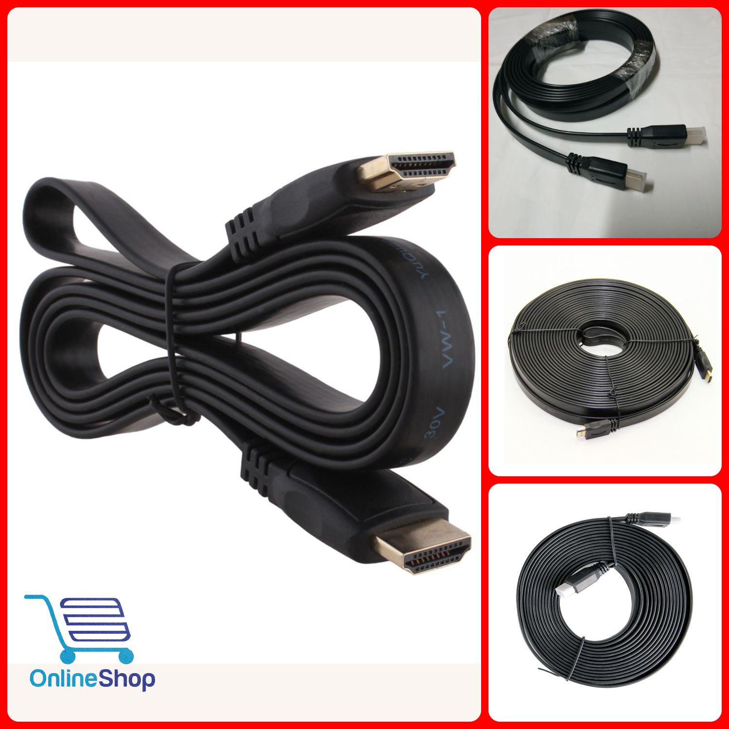 Cáp HDMI 5M dây dẹp ,1.4 FULL HD 1080P, đường chuyền tốc độ cao, chắc chắn,bền bỉ, chất liệu cao cấp ,( màu đen), bảo hành khi mua hàng tại shop