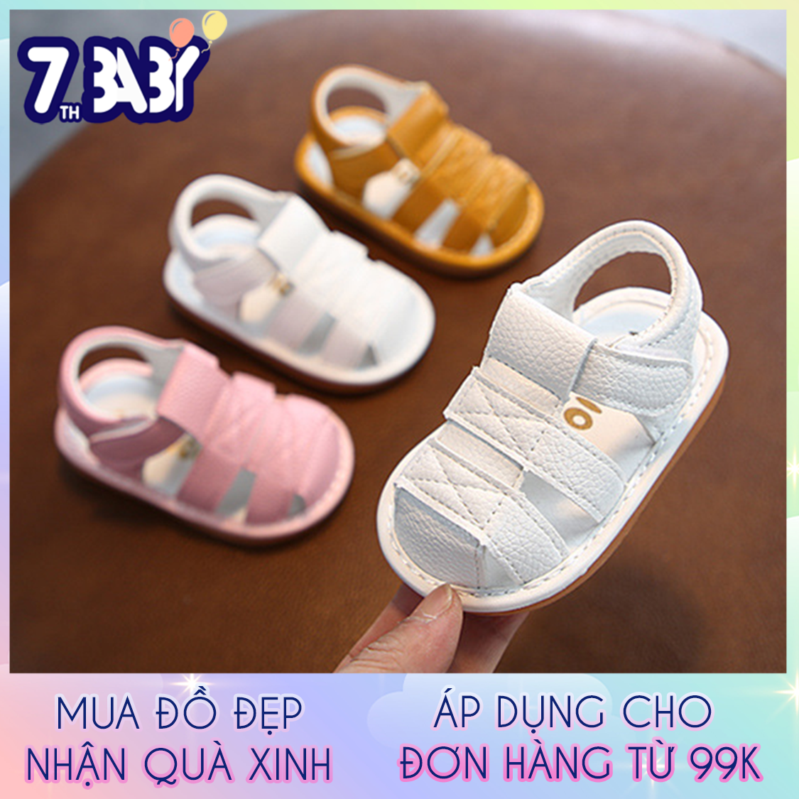 Dép tập đi cho bé sơ sinh tới 2 tuổi có kèn kêu chít chít vui tai, chất êm mềm, an toàn cho da bé