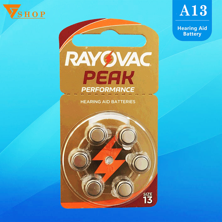 1 vỉ pin máy trợ thính rayovac pr48, pin ag5, pin a13