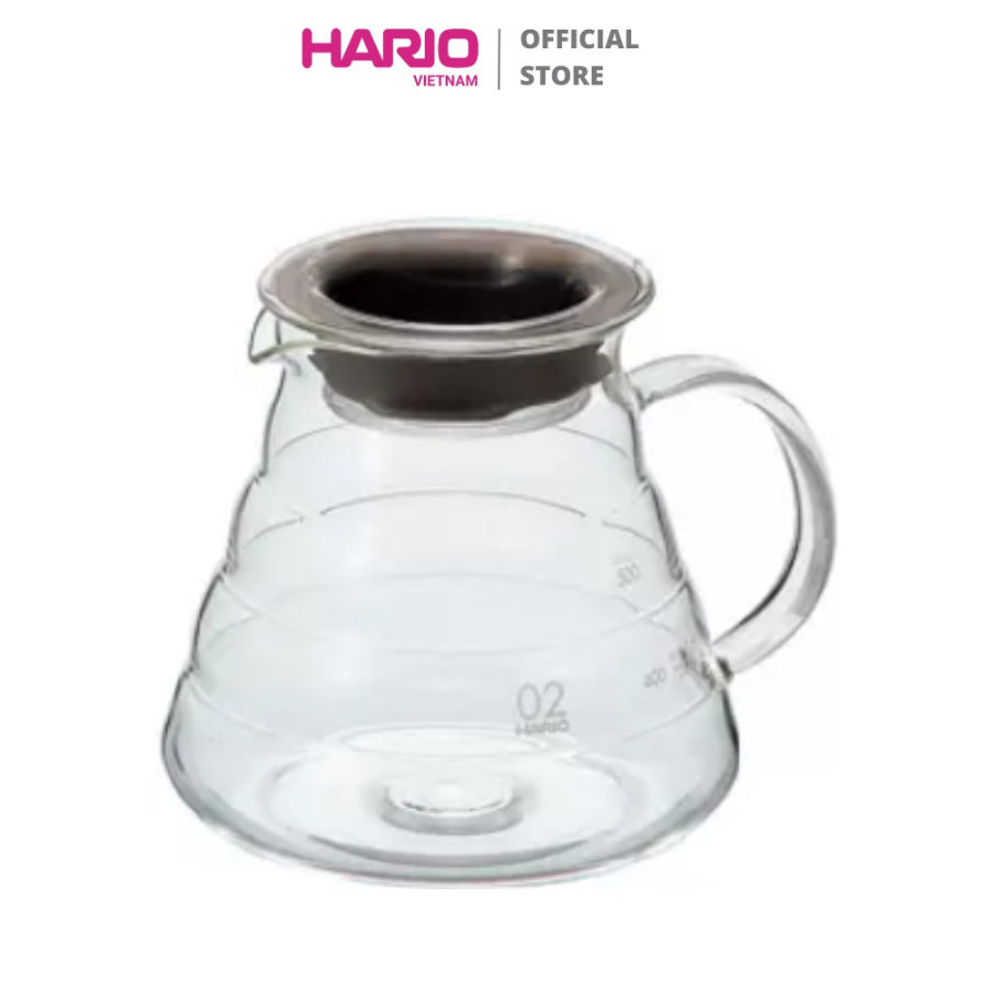 Bình server đựng cà phê size 02 chất liệu thủy tinh Hario V60 range server 600ml clear XGSR-60-TB