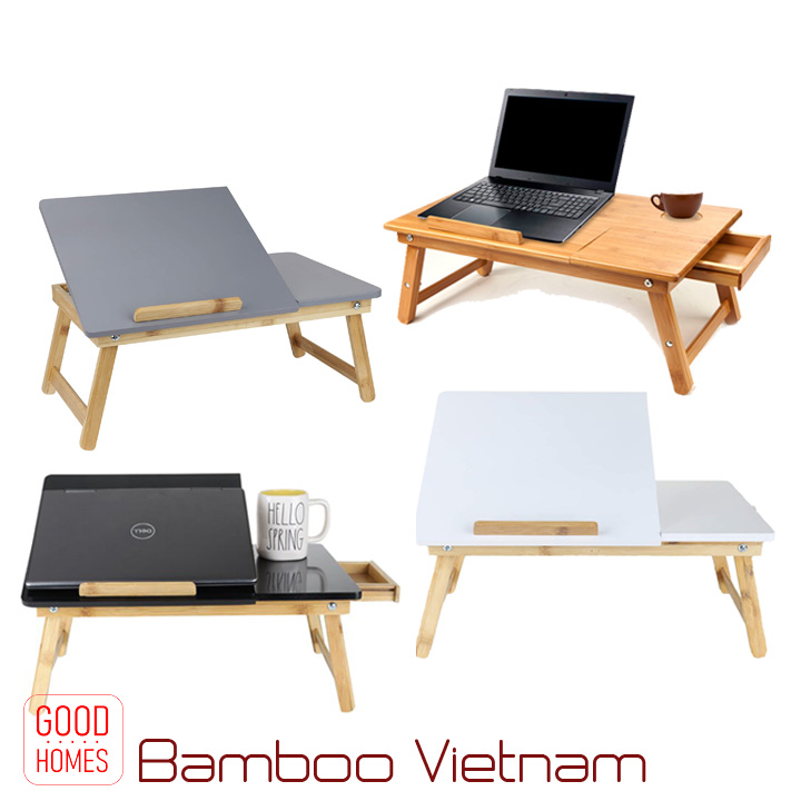 Bàn kê laptop gấp gọn gỗ tre cao cấp