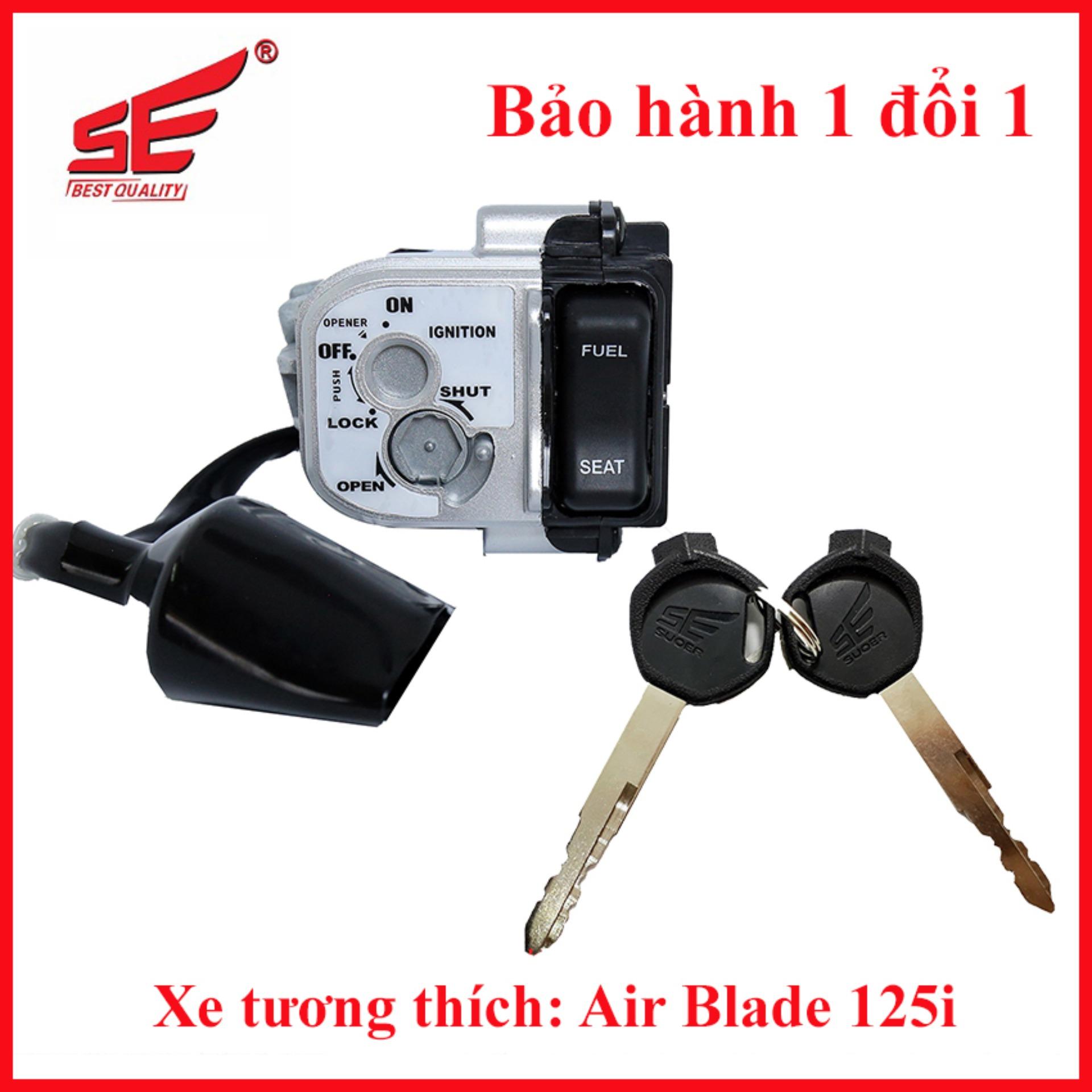 Bộ ổ khóa xe máy AIR BLADE 125i 2013 không chíp 2 cạnh thương hiệu SE