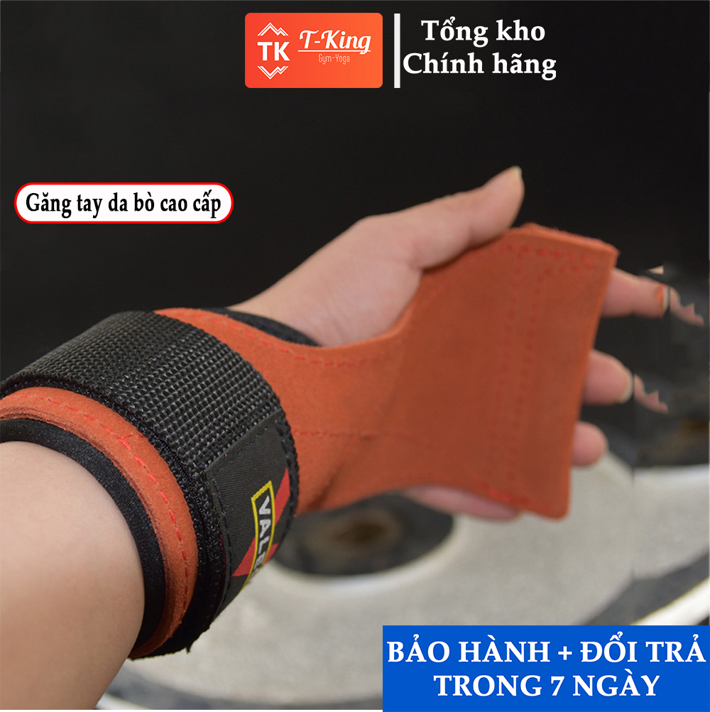 Găng Tay Tập Gym - Dây Kéo Lưng - Strap da bò cao cấp cực bền