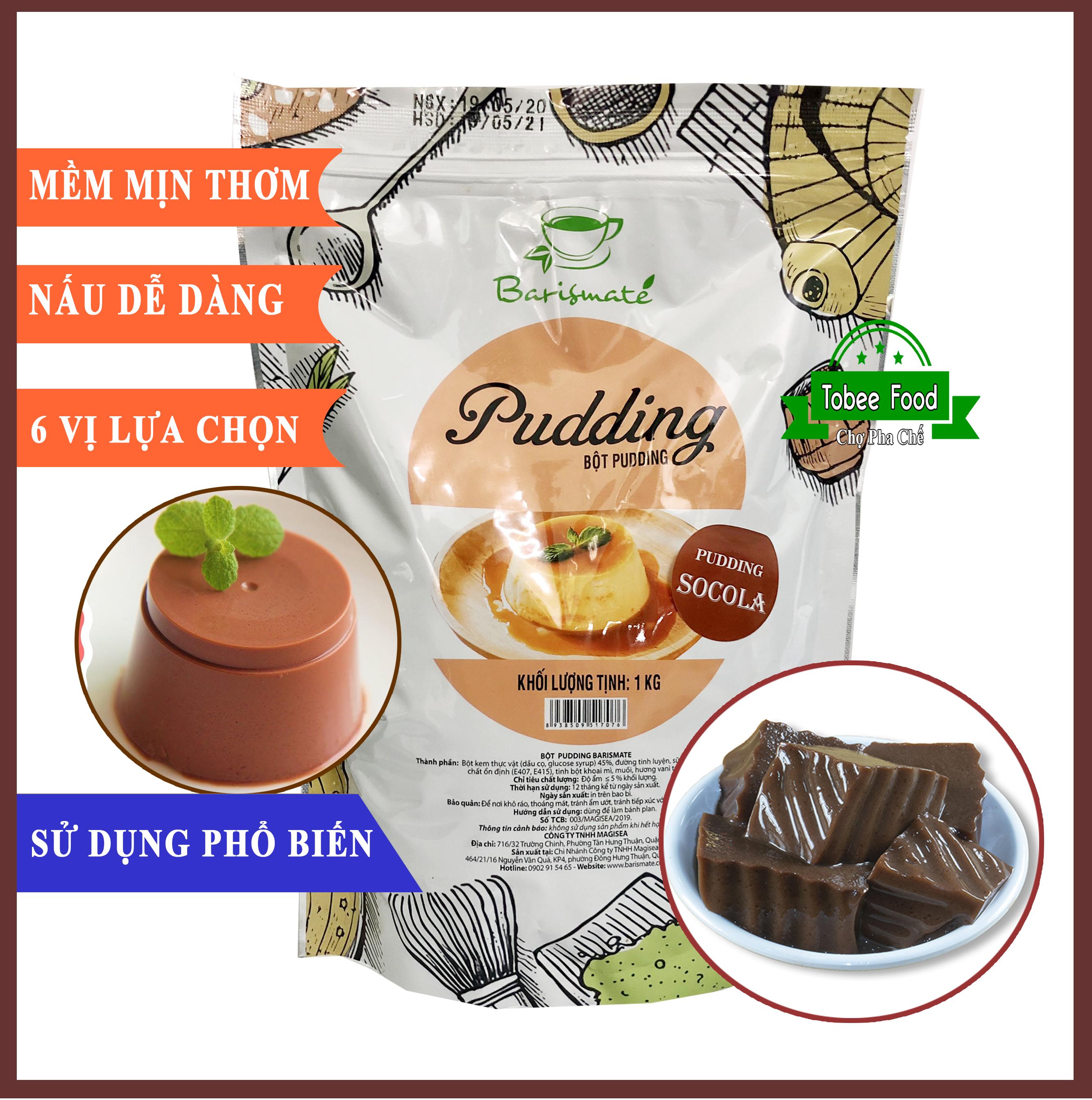 Bột Plan socola Barismate 1kg - Bột làm pudding trà sữa thơm ngon | Giá tốt