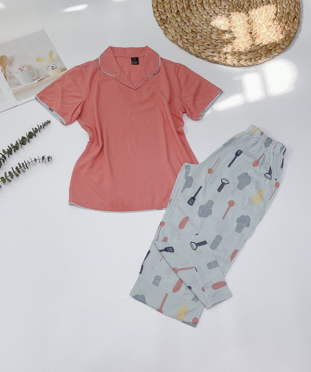 Bộ Pijama phối màu chất tole lanh VNXK
