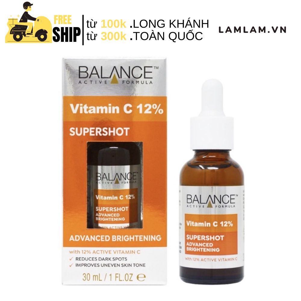 Tinh chất sáng da - mờ thâm Balance Active Formula 12% Vitamin C Supershot 30ML