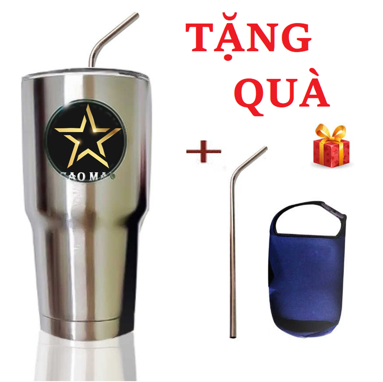 Ly giữ nhiệt inox 304 không rỉ thái lan + tăng kèm túi đựng và ống hút inox 304