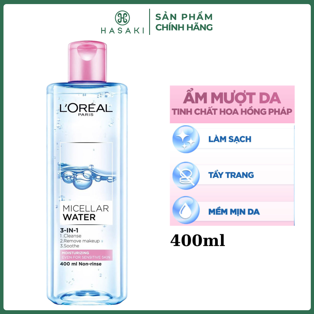 Nước Tẩy Trang L'Oreal Làm Sạch Sâu Trang Điểm , Tươi Mát Da, Ẩm Mượt Da, Làm Sạch & Cấp Ẩm, Làm Sạch Sâu Cho Da Dầu 95ml, 250ml, 400ml | Hasaki Sản Phẩm Chính Hãng