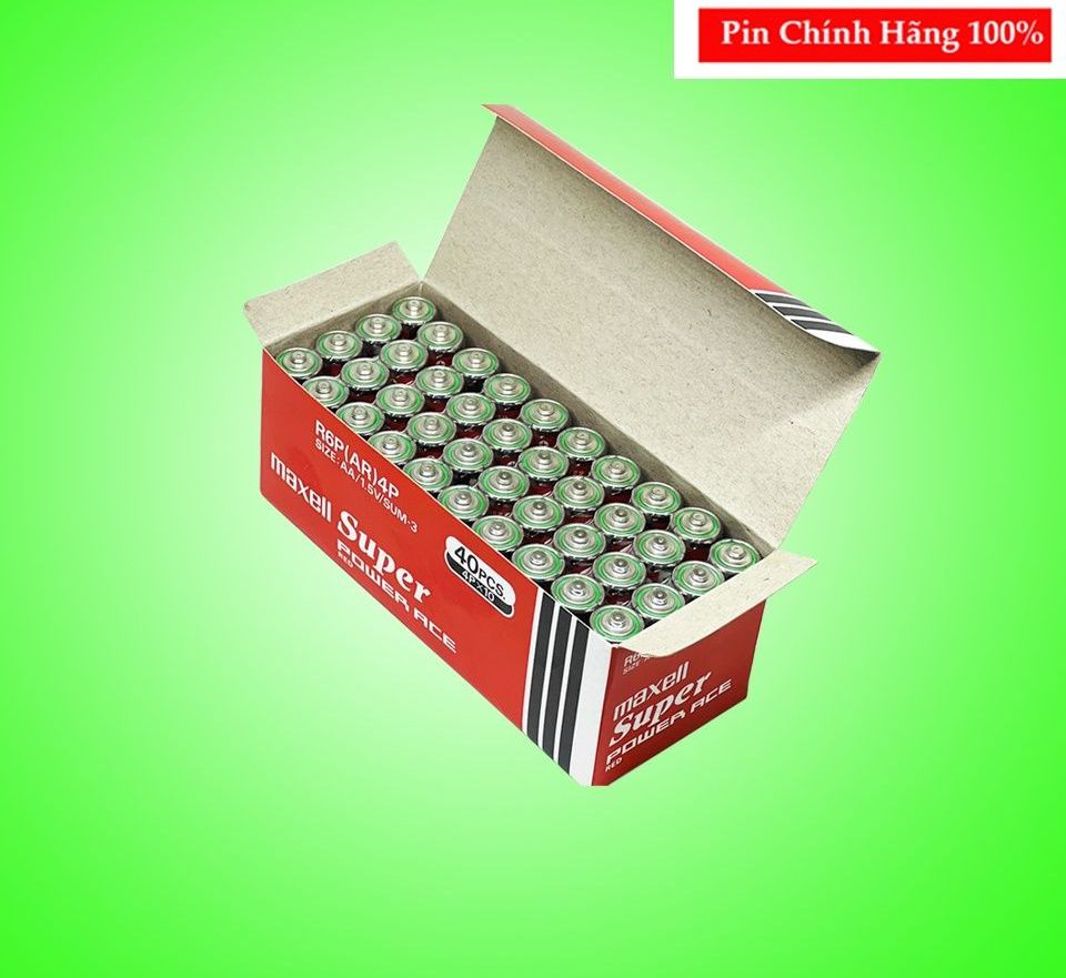 Hộp 40 viên pin aa maxell siêu bền r6p chính hãng