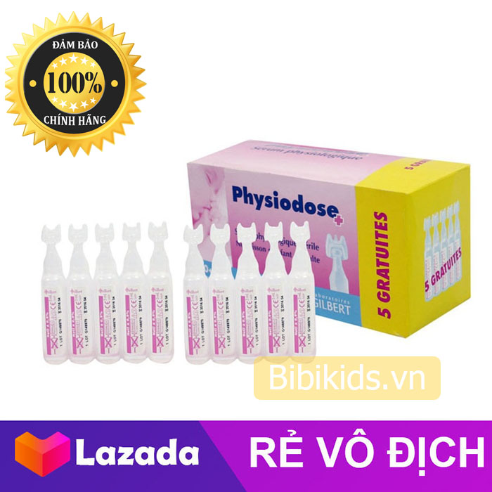 Nước muối sinh lý kháng viêm Physiodose của Pháp (tép hồng)