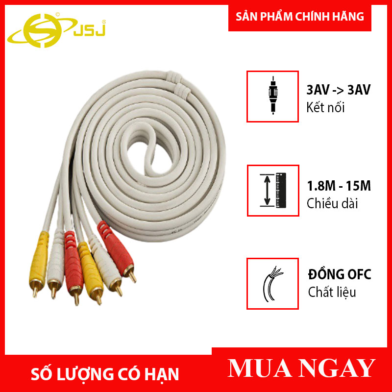 Dây tín hiệu 6 đầu bông sen dài 1.8m jsj-6431