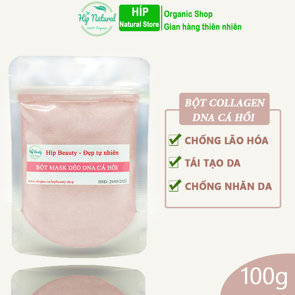 Bột mặt nạ dẻo collagen DNA cá hồi, bột mặt nạ tươi collagen DNA cá hồi dưỡng da 100GR