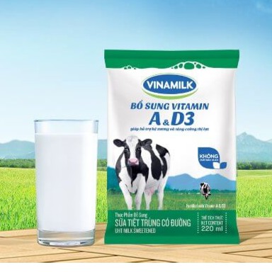 Combo 5 bịch sữa vinamilk có đường 220ml