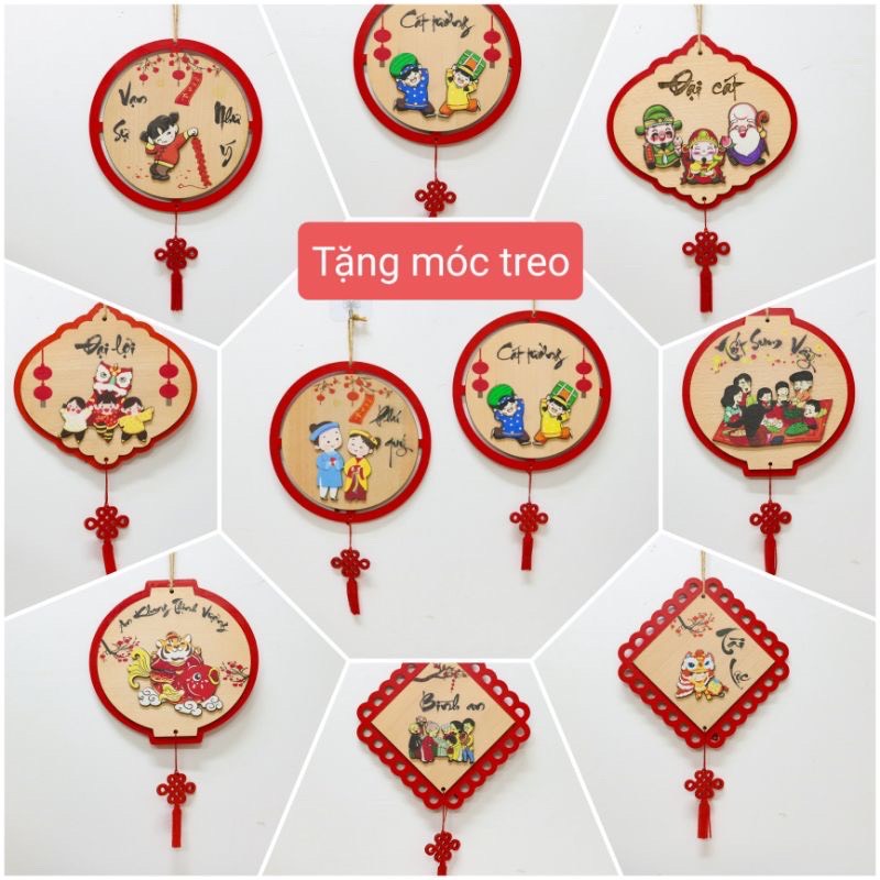 Bảng gỗ treo cửa trang trí nhà cửa Tết 2022, bảng gỗ decor nhà bếp