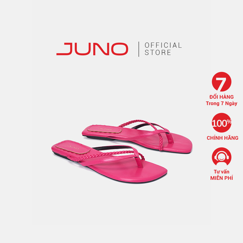 Dép bệt nữ 1cm thời trang juno phối dây đan trang trí sd01131
