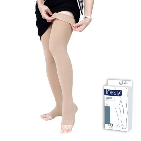 Vớ y khoa đùi hỗ trợ suy giãn tĩnh mạch chân Jobst Relief - Da , chất liệu mềm mại và thoáng khí, giảm ngứa và kích ứng da
