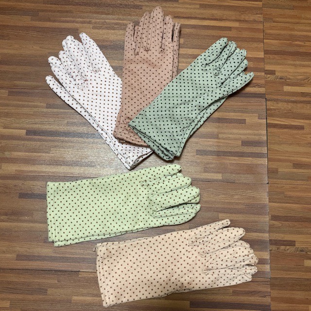 Combo 5 đôi bao tay đi nắng cho nữ - găng tay vải cotton dày 2 lớp
