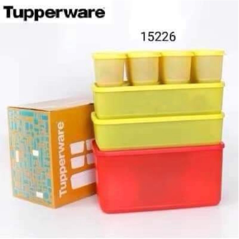 Bộ trữ mát Stak N Stok Tupperware♥️set 7 hộp trữ mát Tupperware♥️hộp đựng rau củ Tup
