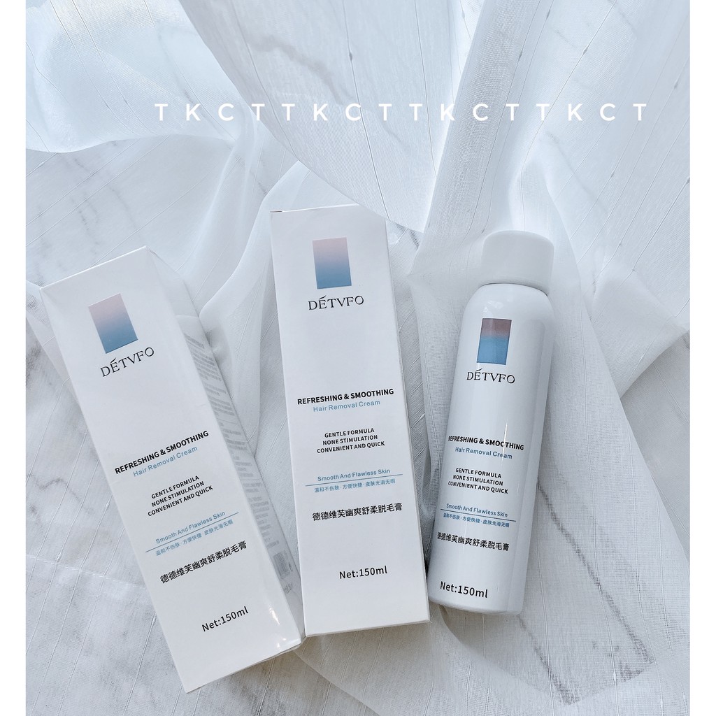 Chai Xịt Tẩy Lông DETVFO 150ml Mới Dùng Siêu Thích | Kem Tẩy Lông DETVFO Dạng Xịt Dịu Nhẹ Không Đau