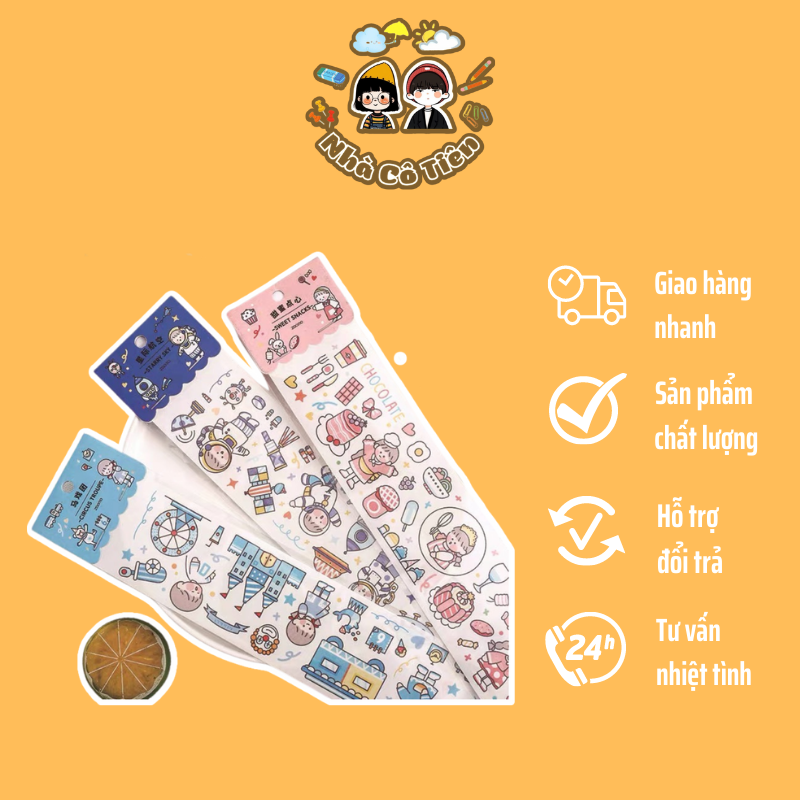 [SALE] Tấm sticker siêu dễ thương, hình dán cute trang trí sổ tay, góc học tập siêu đẹp