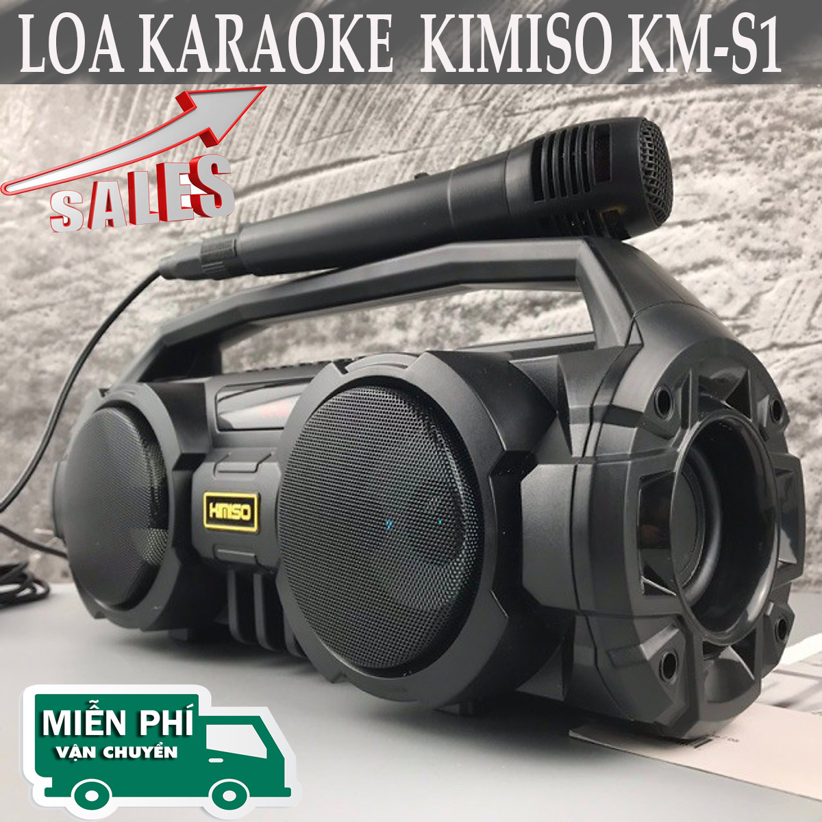 Loa Hát Karaoke Kimiso KM-S1 KM-S2 KM-S3 full hộp Bass Cực Mạnh Mic hát karaoke cực hay Loa bluetooth xách tay Đèn Led Sống Động.
