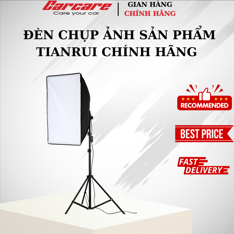 Bộ đèn studio TIANRUI chụp ảnh, quay phim,Livestream chuyên nghiệp, chân đèn cao 2m softbox 50x70cm