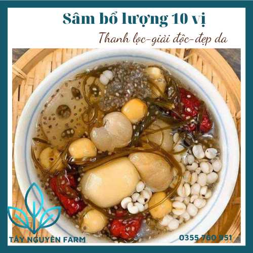 Set chè sâm bổ lượng 10 vị,tây nguyên farms, nấu 8-10 ly gói 400g