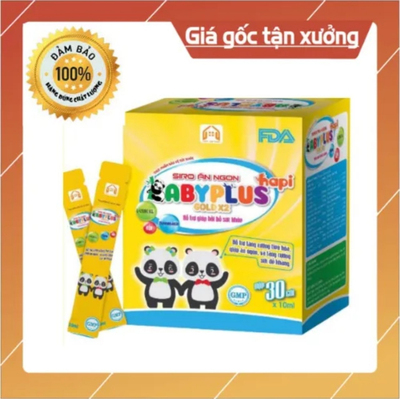 Siro Ăn Ngon Baby Plus Hapi Hộp 30 Gói, Giúp Bé Ngủ Ngon, Tiêu Hóa Tốt, Tăng Đề Kháng