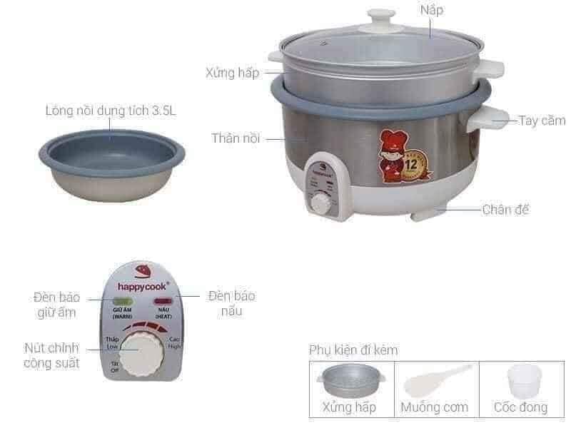 Nồi lẩu điện đa chức năng Happy Cook