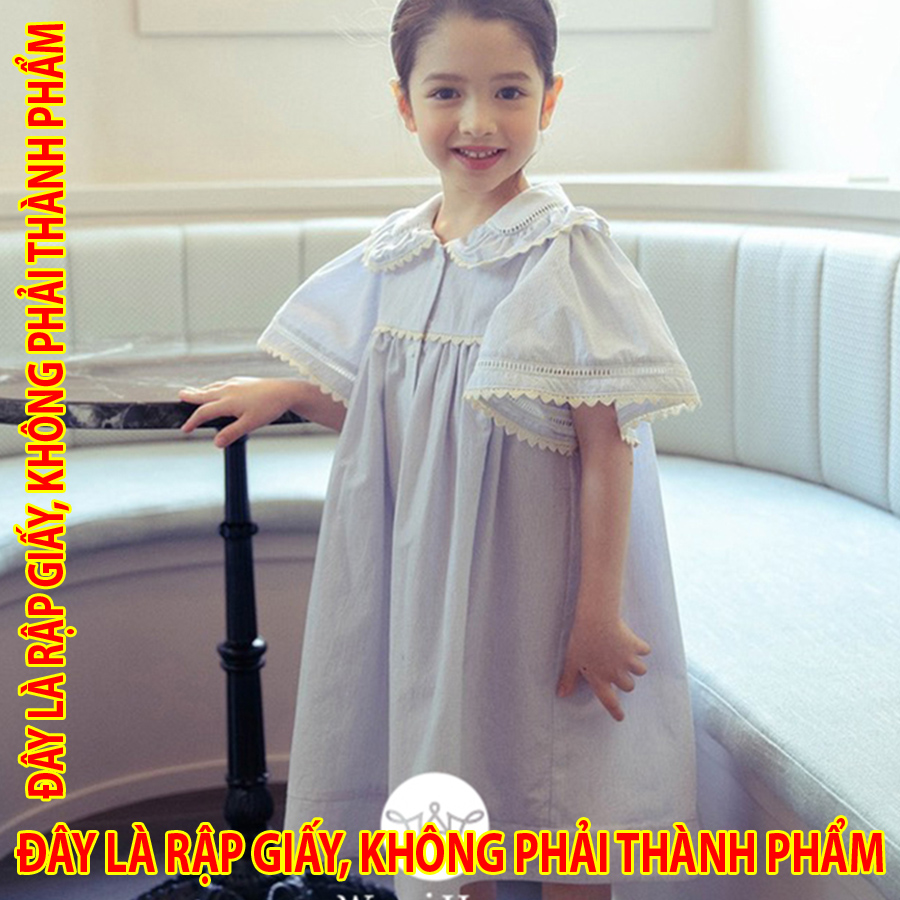 Rập Giấy KR109 - Đầm babydoll bèo cổ Woori