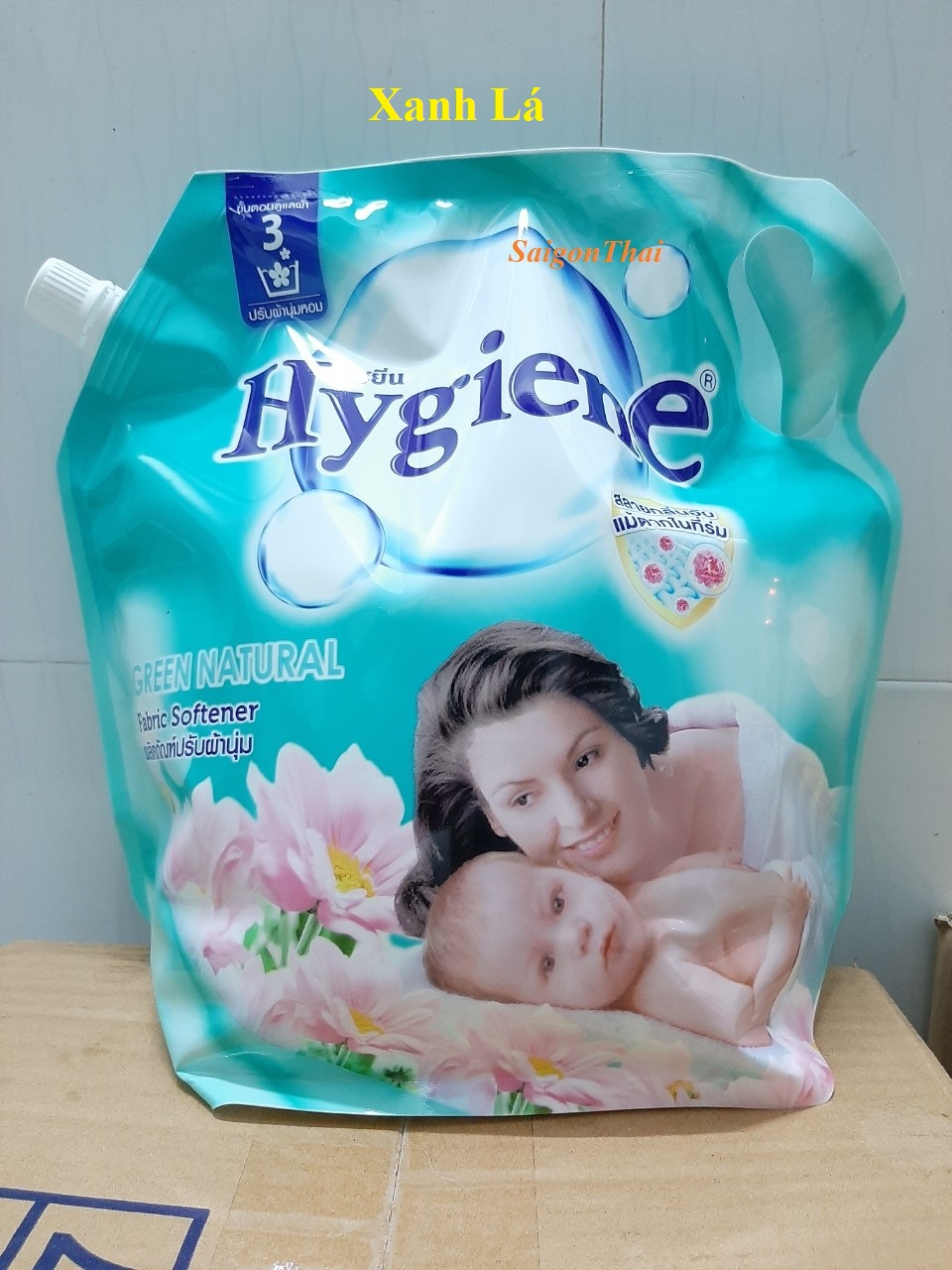 Nước xả mềm vải hygiene 1800ml 100% từ thái lan - xanh lá