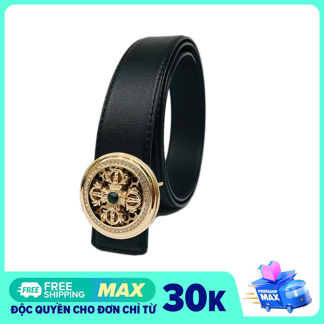 Thắt Lưng Nam Mặt Xoay Cao Cấp / Dây Lưng Nam Hàng Hiệu Đính Đá