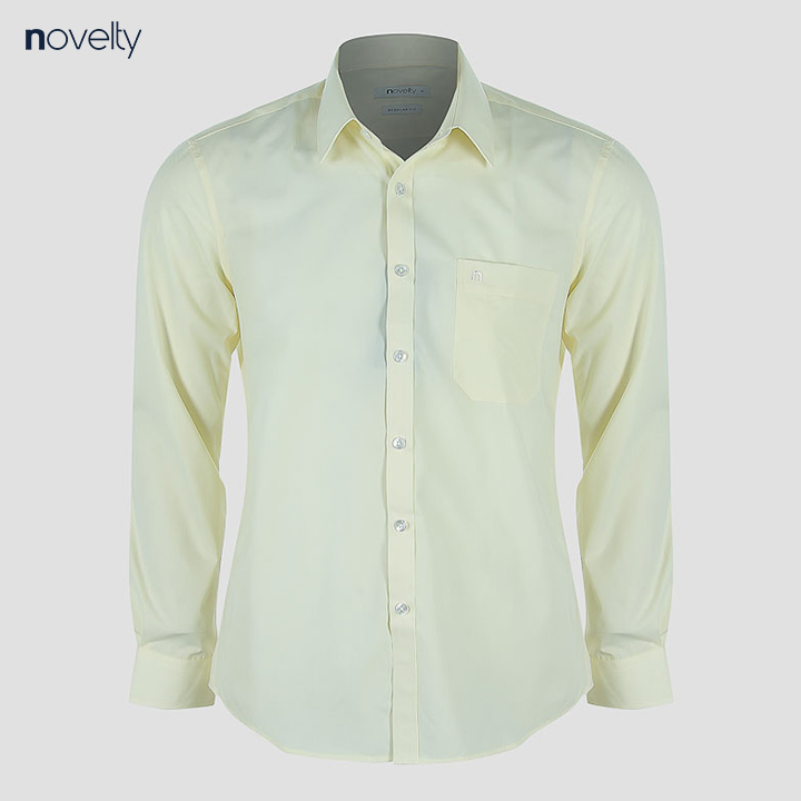 Áo sơ mi nam Novelty dài tay màu vàng nhạt NSMMMNMTCR191272D