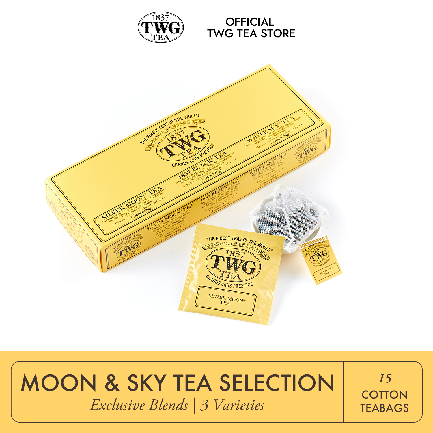 Trà TWG Tea - Moon & Sky Tea Selection (2.5g x 15 túi lọc) | Trà Xanh | Trà Đen | Trà Trắng