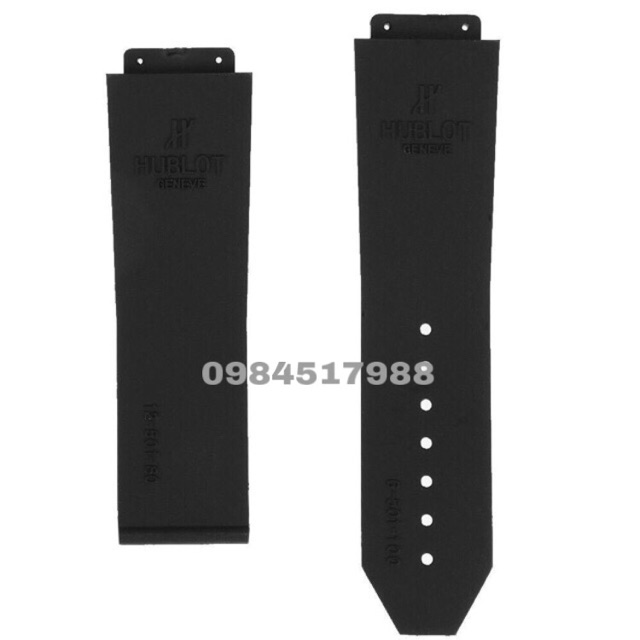 Phụ kiện đồng hồ Dây Hublot nam cao su màu đen size 25-19-22