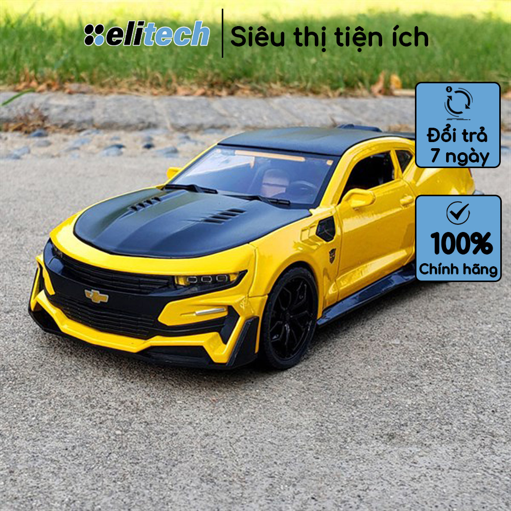 Xe mô hình tĩnh Chevrolet Camaro Bumblebee Transfomer tỉ lệ 1:24 bằng sắt có đèn và âm thanh