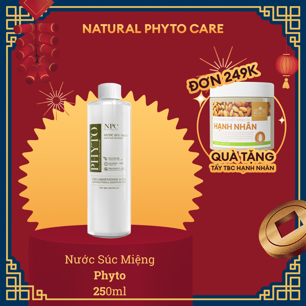 Nước súc miệng Phyto vị cam, làm sạch, giúp thơm miệng - chai 250ml