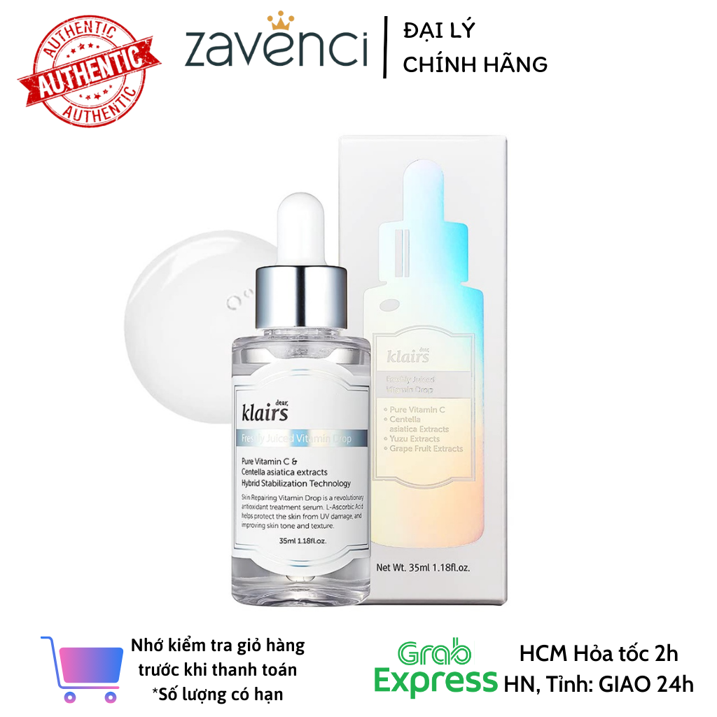 Tinh Chất Serum Vitamin C Klairs Freshly Juiced Dưỡng Da Trắng Sáng, Trẻ Hóa Làn Da - Zavenci Offical