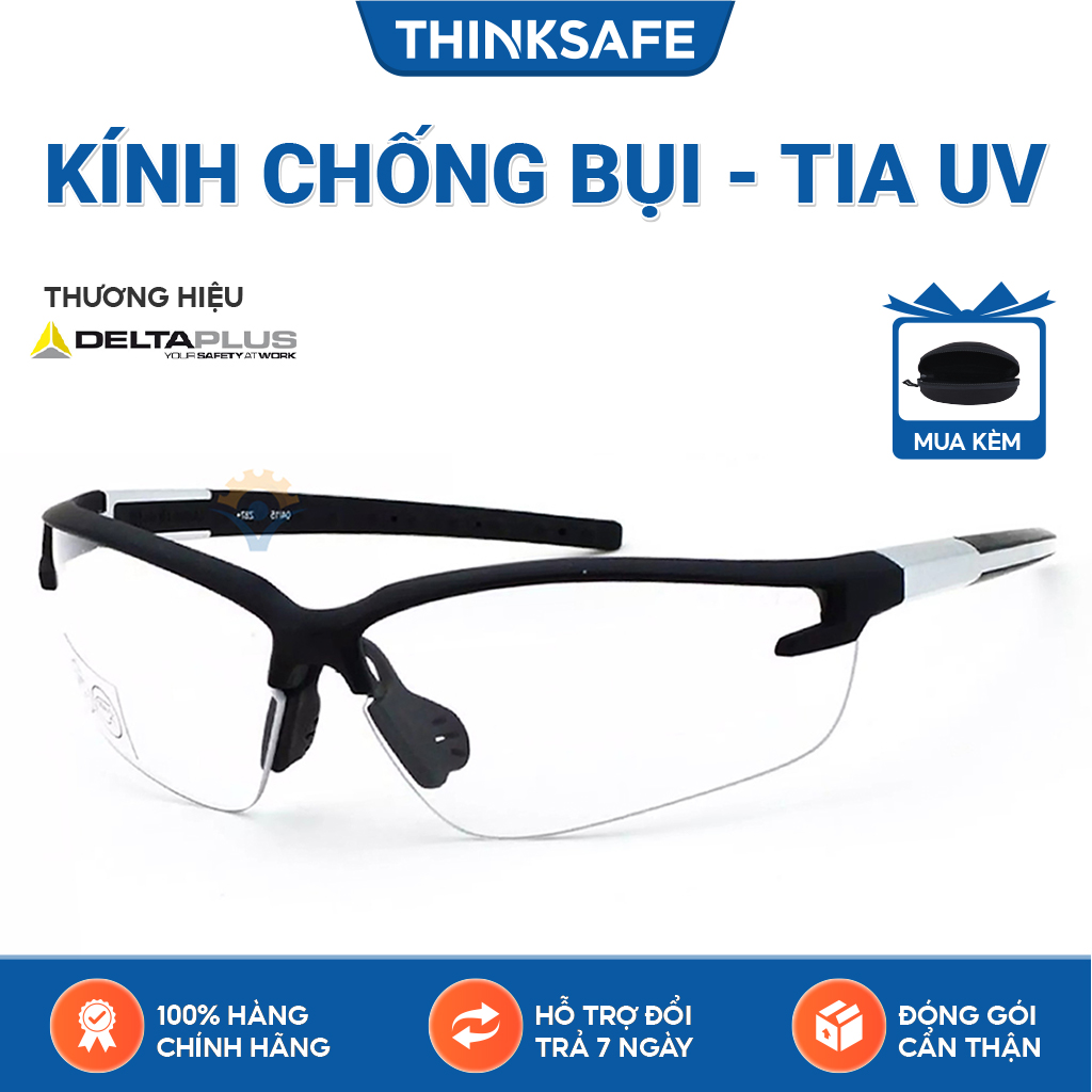 Kính bảo hộ Deltaplus Fuji2 chống bụi, chống vỡ vụn, mắt kính chống đọng hơi nước, kính chống tia UV , kiểu dáng hiện đại - Thinksafe