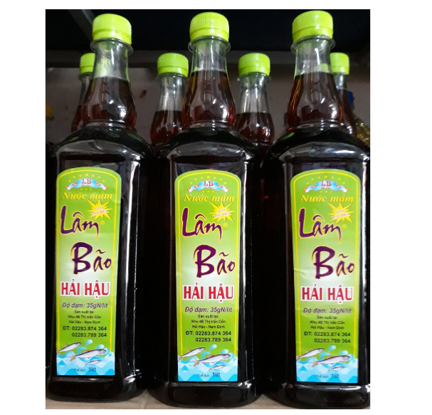 Thùng 6 chai nước mắm lâm bão nắp xanh 1 lít độ đạm 35gn/ lít