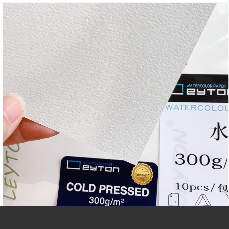 Giấy màu nước 100% cotton LEYTON Vân Cold/Vân Hot/Vân Rough, Giấy vẽ LEYTON-Dụng cụ vẽ Tâm Tâm