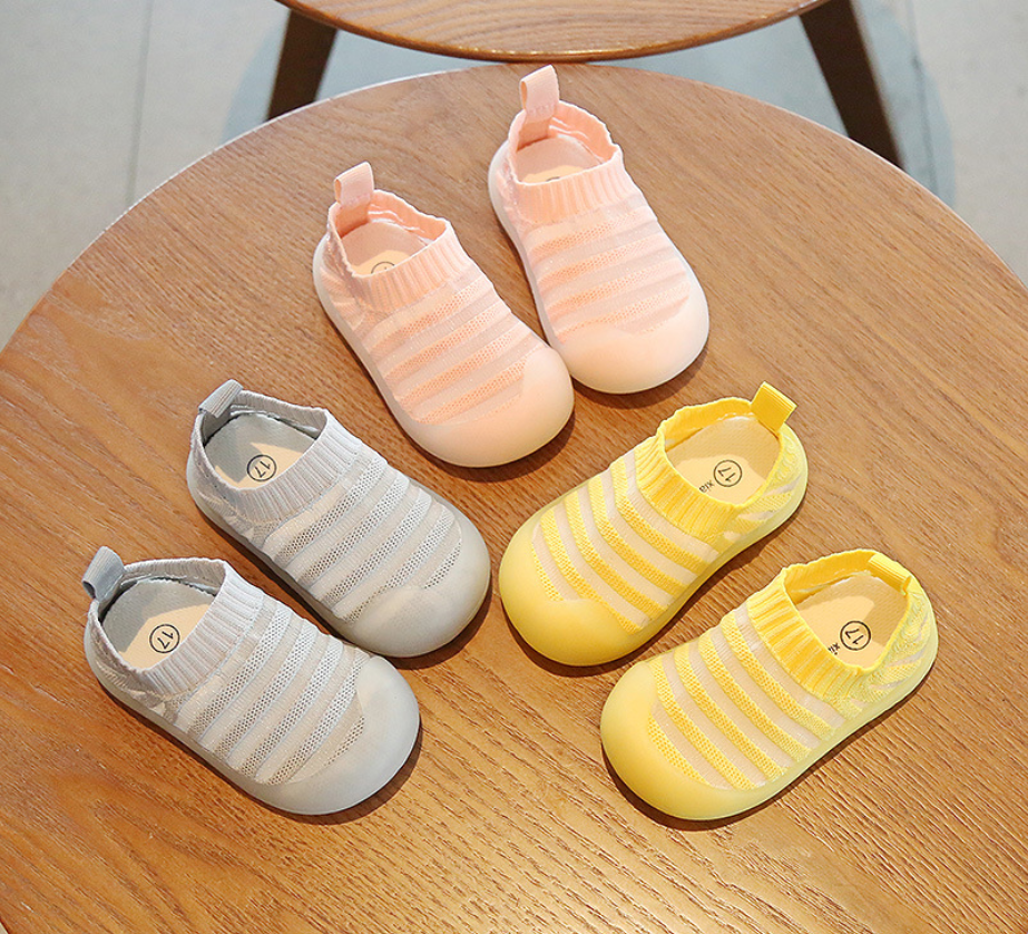 Giày Bún Bé Gái Hàng Cao Cấp Loại 1, Giày Tập Đi Cho Bé Siêu Êm Mềm ( Xám, Hồng, Vàng)
